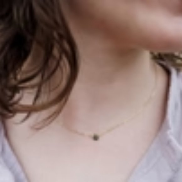 Small Circle Initial Necklace (Letter S) - Picture 5 of 5